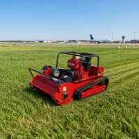 Tondeuse robot télécommandée 4x4, moteur diesel 4 temps 13 CV, chenilles en caoutchouc tout-terrain pour la coupe de l'herbe sur les pentes des vergers