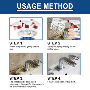 Spray multi-effets anti-<span class=keywords><strong>moisissure</strong></span> et détachant pour carreaux, murs et plafonds de salle de bain – Outil de décapage de moisissures pour salle de bain - Product Image 6