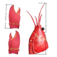 Masque intégral créatif de homard avec gants griffes, accessoire de costume de base en latex pour fête, cosplay, performance scénique, accessoire marin
