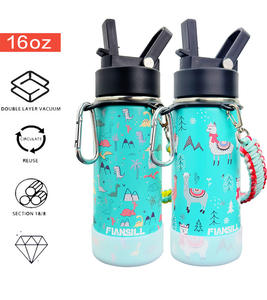 16oz termos infantiles de agua infantil <span class=keywords><strong>acero</strong></span> inossidabile per bambini bottiglia d'acqua graziosa cintura manico antiscivolo termos - Product Image 5