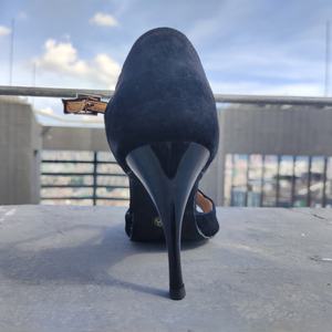 22070121 cómodos zapatos de baile latino de boda de Tango Salsa de tacón alto de ante negro para mujer Sexy cómodo cuero hecho - Product Image 4