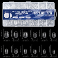 Boîte de 600 faux ongles en gel mat à couverture complète, courts, carrés, amande, cercueil, pour extension d'ongles – Fournisseur d'ongles