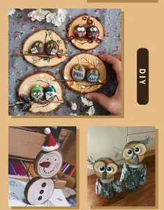 Wooden Hildren's Hand-painted Natural Pine Pieces Eco-friendly DIY Crafts