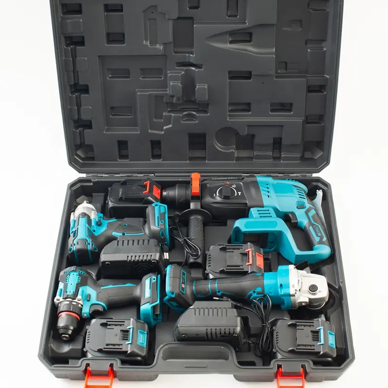 Kit de quincaillerie domestique multifonction OEM, outils électriques sans fil boîte à outils de mécanicien ménager 4 pièces dédiée à l'électricien/