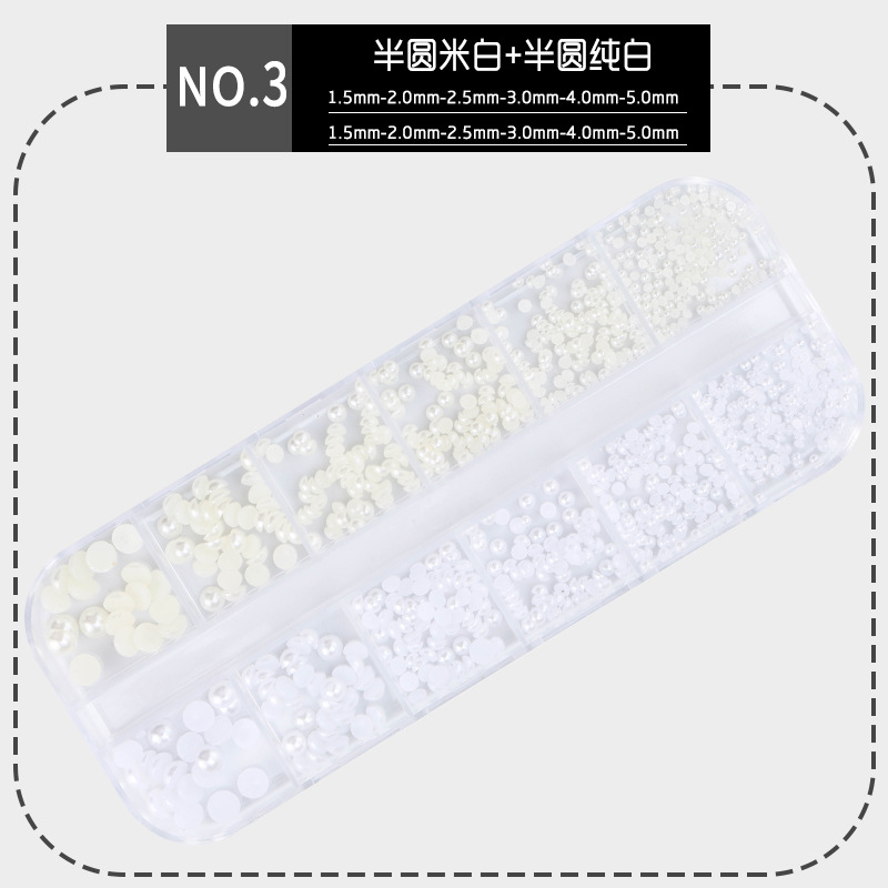 Half-round off-white pure white pearl