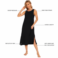 Robe longue décontractée et élégante sur mesure en satin d'acétate vintage trois couleurs, coupe ample, sans manches, avec logo frontal en soie