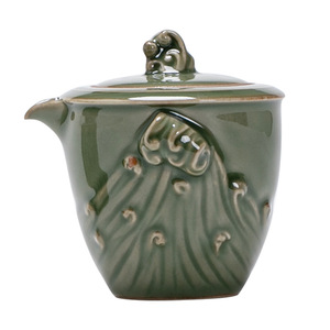 Théière en céramique de style chinois avec couvercle, petite bouilloire résistante à la chaleur pour service à thé Kung Fu - Product Image 5