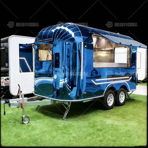 Trailer Makanan Mobile Multifungsi Bahan Stainless Steel untuk Luar Ruangan, Kombinasi Oven Pizza dan Peralatan Masak Lengkap, Cocok untuk Jajanan, Keripik, Anti Karat - Product Image 4