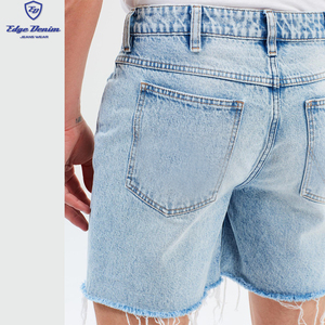Homme Bleu Clair Lâche dernière conception Droite Jeans Short En <span class=keywords><strong>Jean</strong></span> - Product Image 4