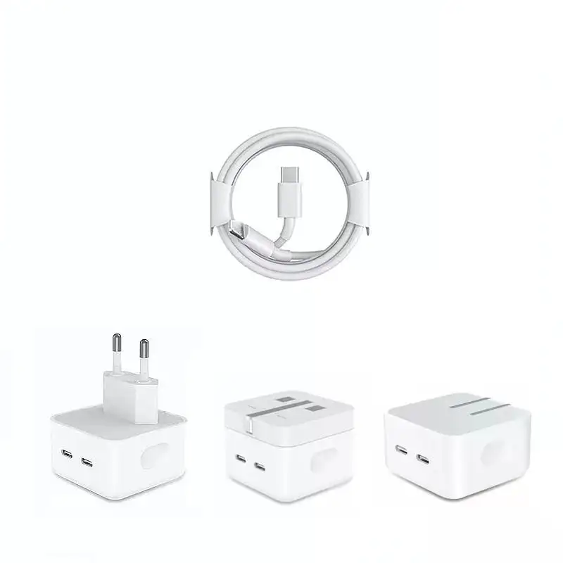 2023 New 50W 40W 35W Dual Type C Wall Charger Adapters US/EU/UK/AU Dual USB C Charger Fast Charging Adapter for iPhone Charger