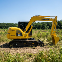 Excavatrice Komatsu PC70-8 de 6,5 tonnes, compacte, d'occasion, fabriquée au Japon, puissance de 48,5 kW, capacité de la benne de 0,32 m³, 6001-8000 heures, certifiée, modèle 2024