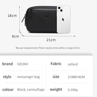 Ozuko-Trousse de toilette pour homme, trousse de rasage, sac d'hygiène, petit kit Dopp, voyage, 9673