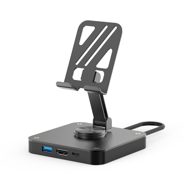 Hot Sale Foldable Tablet Mobile Phone Desktop Phone Stand 3 in 1 Multi Ports USB Hub With PD 4K HDTV