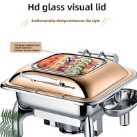 Chauffe-plat électrique en acier inoxydable CY avec couvercle hydraulique visible, idéal pour les hôtels et les accessoires de cuisine