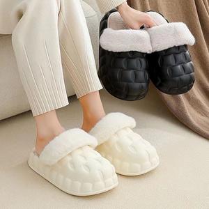 Chaussons d'intérieur pour femmes en coton épais imperméable EVA, antidérapants, chauds, de haute qualité, légers, à enfiler - Product Image 6