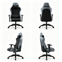 Fauteuil inclinable ergonomique moderne pour jeux vidéo, dossier haut, rotatif, avec repose-pieds, en cuir