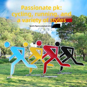 Sculpture de <span class=keywords><strong>Jardin</strong></span> Minimaliste Moderne Faite à la Main en Fibre de Verre, Ornement de Cycliste pour l'Extérieur, l'École, la Course et les Sports - Product Image 2