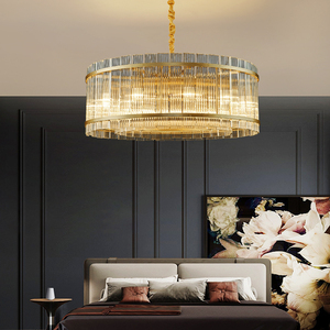 Lámpara colgante moderna grande para sala de estar, candelabro de cristal de lujo dorado nórdico para techos altos de Villa - Product Image 4