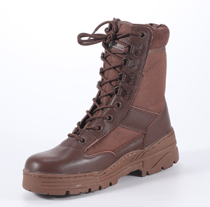 HBA0105 Bottes longues en cuir de vache véritable marron café - Product Image 3
