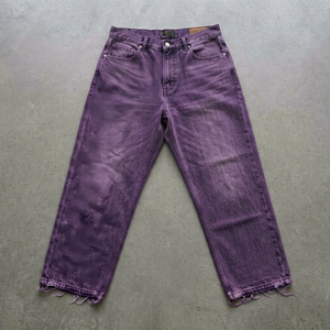 Pantalones Vaqueros Rectos para Mujer, con Estampado Floral de Colores, Bordados, con Dobladillo Deshilachado, Estilo Casual Urbano Vintage - Product Image 1
