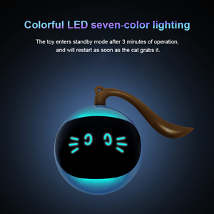 Balle de chat interactive Offre Spéciale en usine jouets traqueur amusant USB balle de chasse roulante mobile automatique avec queue chat intelligent jouant jouet - Product Image 5