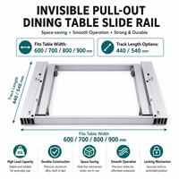 Mécanisme de glissière de table dissimulée en aluminium léger, glissière de tiroir robuste pour l'intérieur des camping-cars