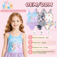 Maillot de bain une pièce pour filles, imprimé floral personnalisé ODM, faible MOQ 15 pièces, production rapide, tissu respirant UPF 50+, 2-6 ans