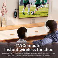 Transmisor y Receptor Bluetooth 5.4 2 en 1, Adaptador Inalámbrico de Audio Estéreo de 3.5mm AUX para Avión, Micrófono para TV, PC, Auriculares