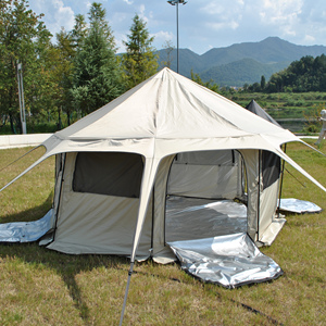 Tiendas de campaña <span class=keywords><strong>Campana</strong></span> Tienda, Tienda de yurta familiar con toldo Porche Refugio al aire libre <span class=keywords><strong>para</strong></span> 4 personas con sala de pantalla Gran capacidad, impermeable - Product Image 5