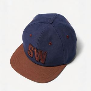 Casquette en denim unisexe à logo brodé 3D personnalisé, visière plate bicolore, personnalisez votre propre design, casquette snapback - Product Image 2