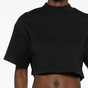 Camiseta de hombre de algodón 100% de alto gramaje, de punto, con letras desgastadas, oversize, corta, con hombros caídos, corte cuadrado, cuello grueso, casual - Product Image 5