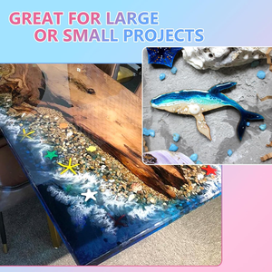 Resin Epoxy High Clear 2:1 untuk Meja Sungai, Self-leveling Bebas Gelembung, Tahan UV untuk Pengerjaan Kayu, Furnitur DIY - Product Image 1