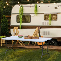 Tables d'extérieur de 6 pieds, tables portables, tables pliantes pour le camping, le pique-nique, les dîners, les fêtes, la cuisine, l'extérieur, l'intérieur