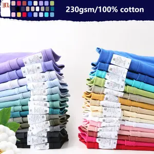 उच्च गुणवत्ता के लिए 230gsm भारी कपास 37 रंग टी शर्ट पुरुषों कस्टम मुद्रण रिक्त टी शर्ट सादे ढीला पुरुषों की टी शर्ट
