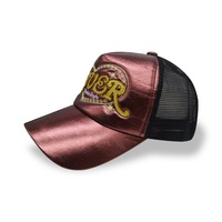 Gorra de camionero de cuero sintético con bordado personalizado, alta calidad, venta al por mayor