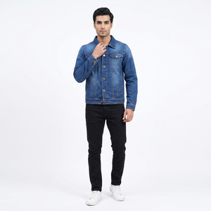 Nouvelle Arrivée 2026 – Blouson en Jean Vintage à Col Montant Enduit et Capuche, Lavé, Sur Mesure pour Hommes Adultes – Vente en Gros - Product Image 1