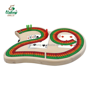 Biểu Tượng Tùy Chỉnh Cổ Điển 3 Bài Nhạc Đầy Đủ Màu Sắc UV In Ấn Đầy Màu Sắc Rắn Gỗ Bạch Dương 29 Hình Dạng Cribbage Hội Đồng Quản Trị 6 Pegs Bên Gia Đình Trò Chơi - Product Image 2