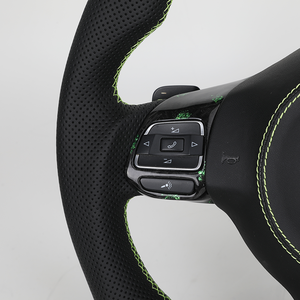 Volante Deportivo Personalizado de Cuero y Fibra de Carbono Forjada para Volkswagen VW <span class=keywords><strong>R</strong></span> <span class=keywords><strong>Golf</strong></span> 6 MK6 GTI Polo 6R Scirocco Passat B7 CC <span class=keywords><strong>R</strong></span>-<span class=keywords><strong>Line</strong></span> - Product Image 2