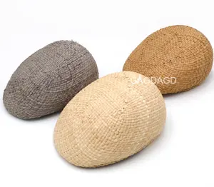 DS Wholesale Fashion Design Hand-made Raffia Straw Beret Hat Sun Hat