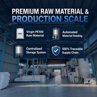 Tuyau d'alimentation en eau HDPE PE100, tube PEHD 110 mm, tube d'eau potable PN16 SDR 11, tuyau HDPE pour projet d'assainissement municipal