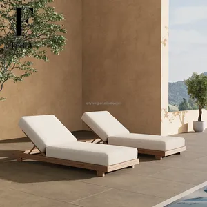 FERLY moderne Teakholz-Gärtnermöbel für den Außenbereich Strand-Sonnenbecken Garten-Deckstühle Schwimmbad-Sessel Sonnenlehne