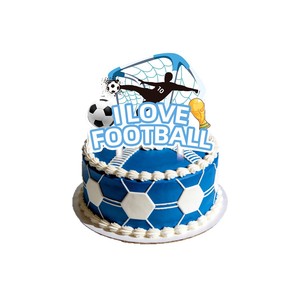 Kit de fête de football bleu et blanc pour 10 invités, ensemble de vaisselle avec assiettes en papier, gobelets, serviettes, nappe, bannière pour la décoration du jour du match - Product Image 5