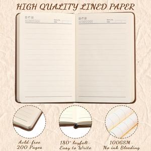 Custom A5 Leather Hardcover Journal Thank You Daily <b>Notebook</b> with <b>Lined</b> Pages-Gift - Product Image 4