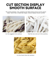 Automatische industriële friet snijmachine, grote schaal aardappel- en groentestrip snijmachine, elektrische aardappelchips snijmachine