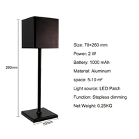 Lampe de table moderne sans fil, mini, portable, en alliage d'aluminium, rechargeable, à capteur tactile, pour restaurant, hôtel, bar en extérieur