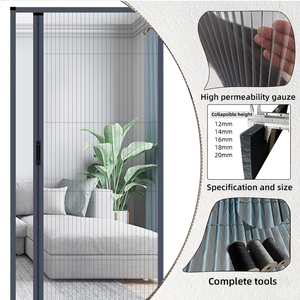 Mosquitera Retráctil de Malla Plegable de Poliéster con Diseño Moderno, Marco de Aleación de Aluminio, Puerta Corredera <span class=keywords><strong>Antimosquitos</strong></span> - Product Image 6