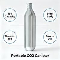 Cartouche de CO2 filetée premium 16g à sortie de gaz stable, cylindre de CO2 jetable pour gonflage de pneus de vélo
