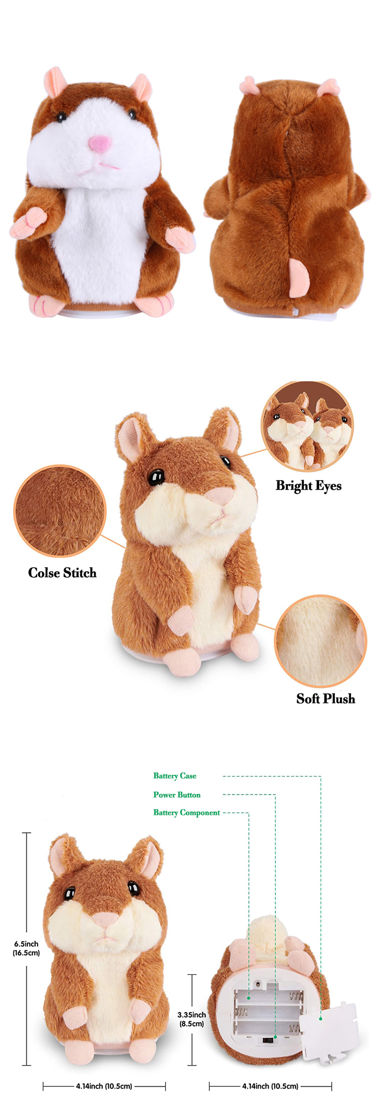 new hot selling latest christmas talking toys talking hamster plush toy plush singing christmas toys
