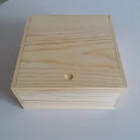 Caja de madera de pino con tapa deslizante, embalaje de regalo