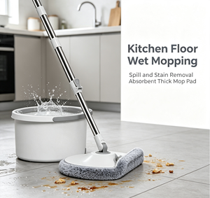360 Rotating Self Wringing Mop and Bucket Set Microfiber Floor Cleaning Tool Sewage Separation for Home Office - Product Image 3